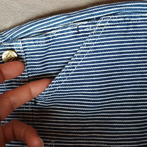 Key Bib Overalls Blue White Stripe Denim Railroad Conductor Farmer 18M - Picture 5 of 10